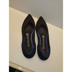Rothy's Women's The Point II Flats Black Knit Pointed Toe Shoes US Size 8